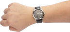Accurist Mens Classic Watch with Grey Dial and Black Leather Strap 7333
