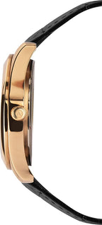 Accurist Mens Solar Watch with Black Dial and Black Leather Strap 7338