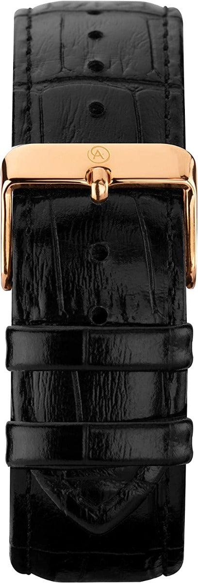 Accurist Mens Solar Watch with Black Dial and Black Leather Strap 7338