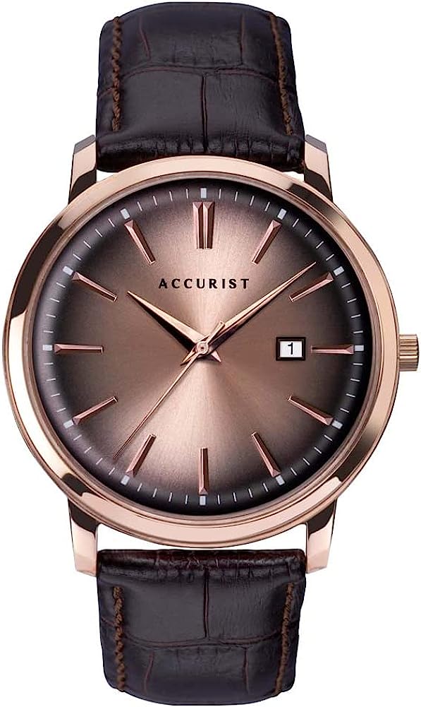 Accurist Mens Classic Watch with Brown Leather Strap 7356