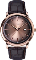 Accurist Mens Classic Watch with Brown Leather Strap 7356