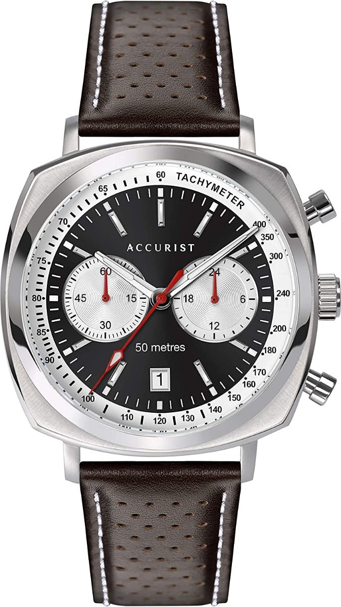 Accurist Men's Chronograph Watch with Brown Leather Strap 7367