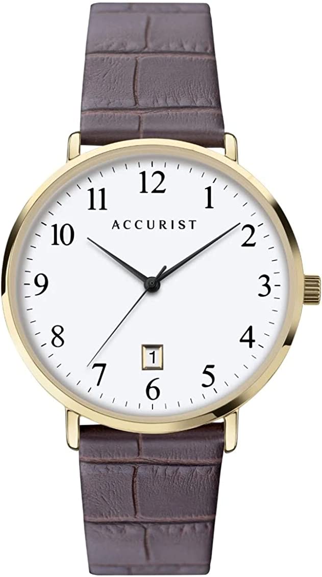 Accurist Men's Classic Watch with Brown Leather Strap 7370