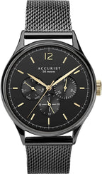 Accurist Men's Classic Watch with Black Milanese Strap 7374