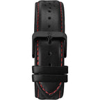 Accurist Mens Watch with Red Dial and Black Leather Strap 7382