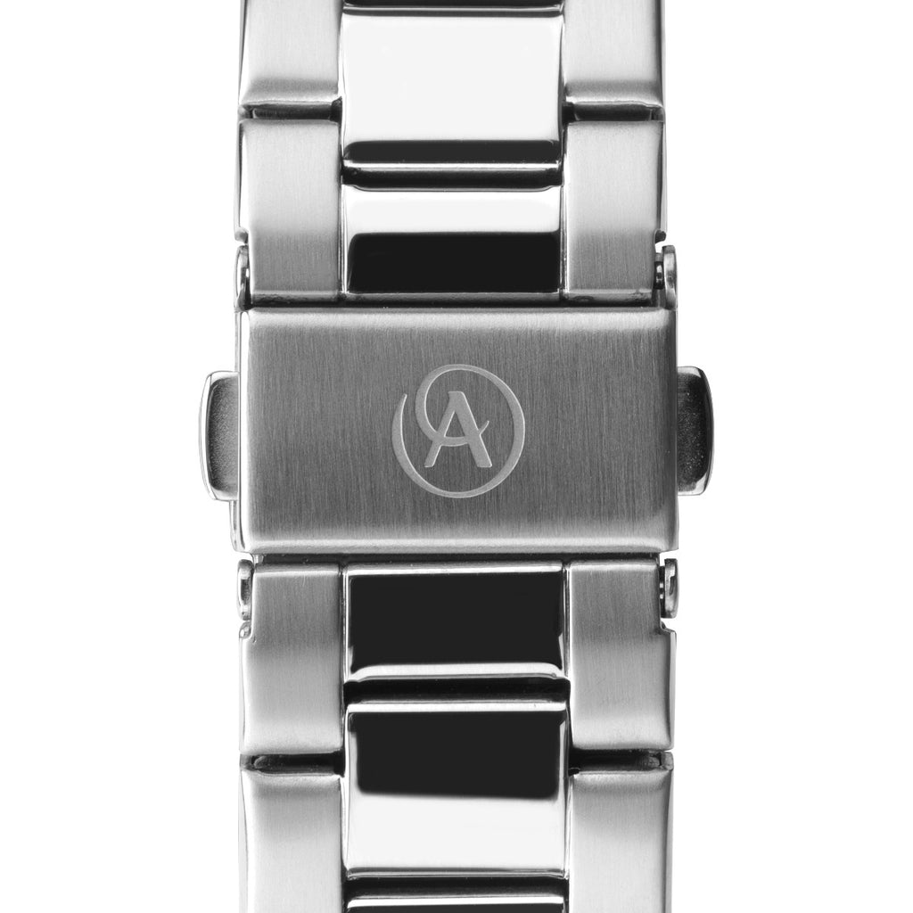 Accurist Mens Watch with Red Dial and Silver Bracelet 7405