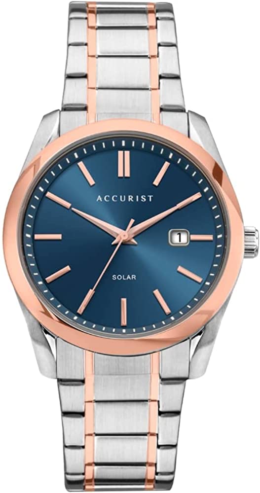Accurist Mens Solar Powered Watch With Two Tone Bracelet 7416