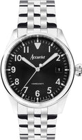 Accurist Mens Watch with Black Dial and Silver Stainless Steel Bracelet 76000
