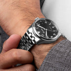 Accurist Mens Watch with Black Dial and Silver Stainless Steel Bracelet 76000