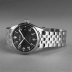 Accurist Mens Watch with Black Dial and Silver Stainless Steel Bracelet 76000