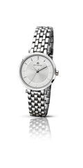 Accurist Ladies Analogue Watch With White Dial And Silver Bracelet 8006
