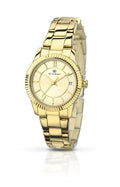 Accurist Women's Quartz Watch with Beige Dial Analogue Display and Gold Stainless Steel Gold Plated Bracelet 8012
