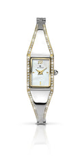Accurist Women's Quartz Watch with Mother of Pearl Dial Analogue Display and Silver Bracelet 8023