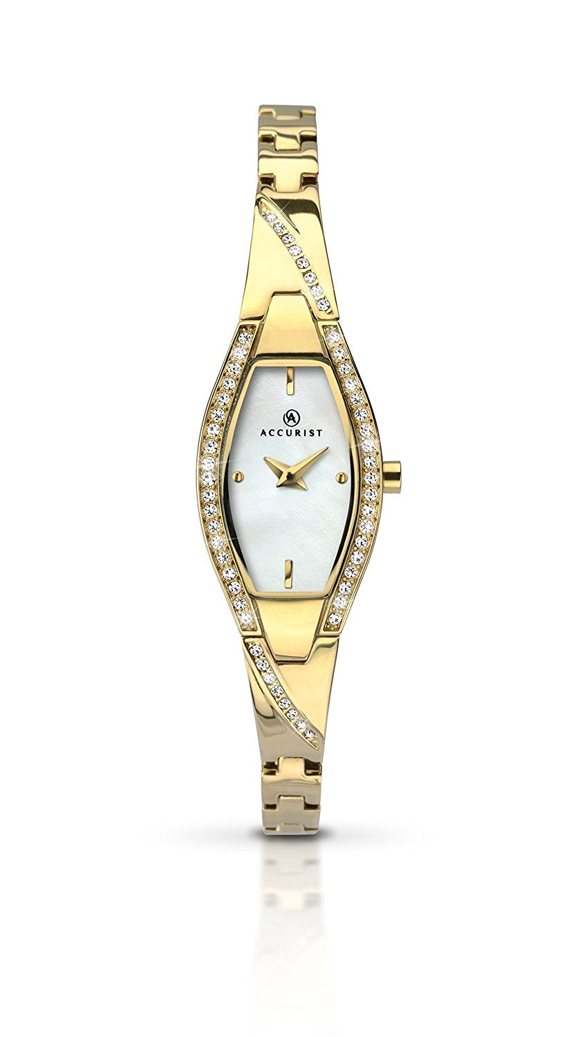 Accurist Women's Mother of Pearl Dial Gold Stainess Steel Strap Watch RRP £90