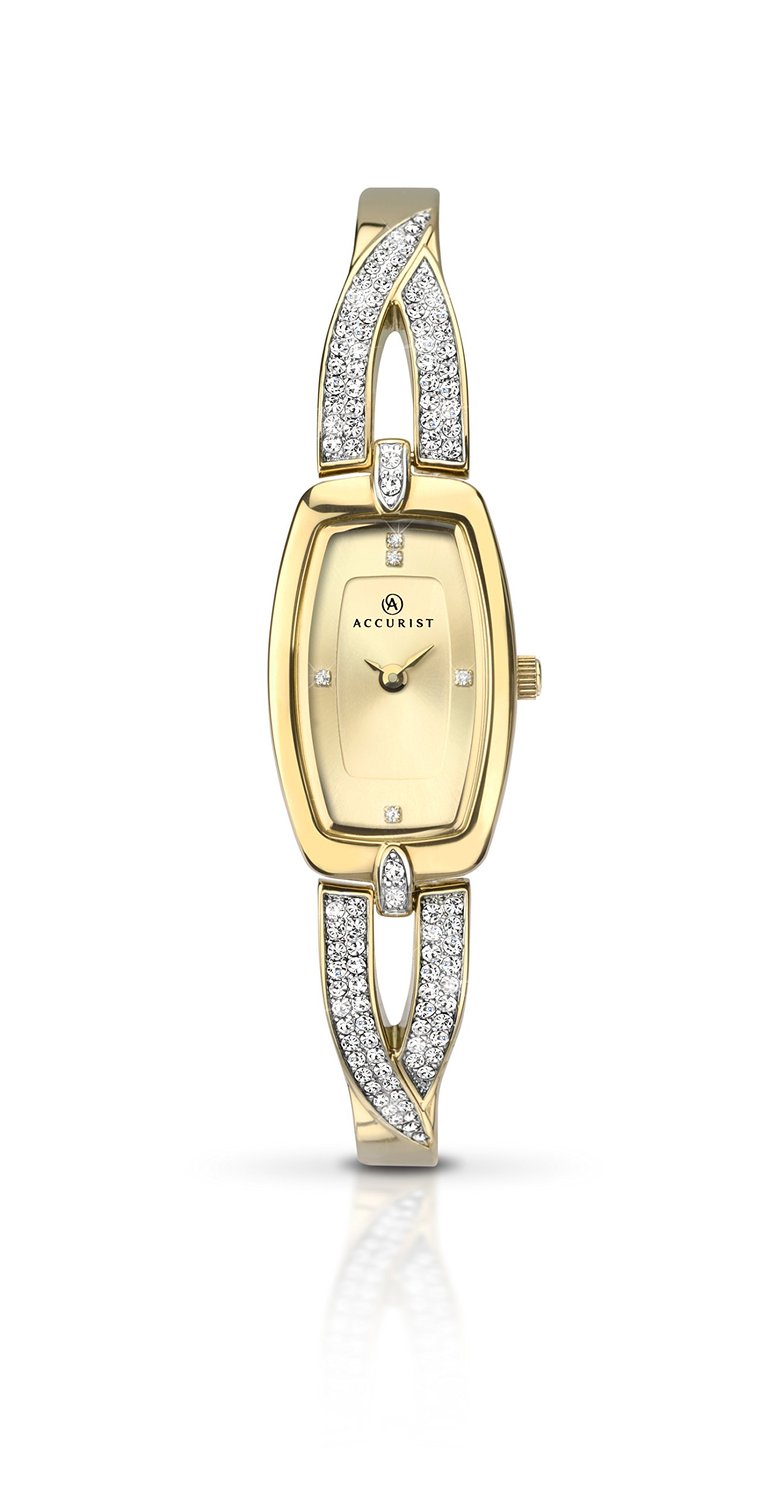 Accurist Women's Quartz Watch with Gold Dial Analogue Display and Gold Bracelet 8032.01