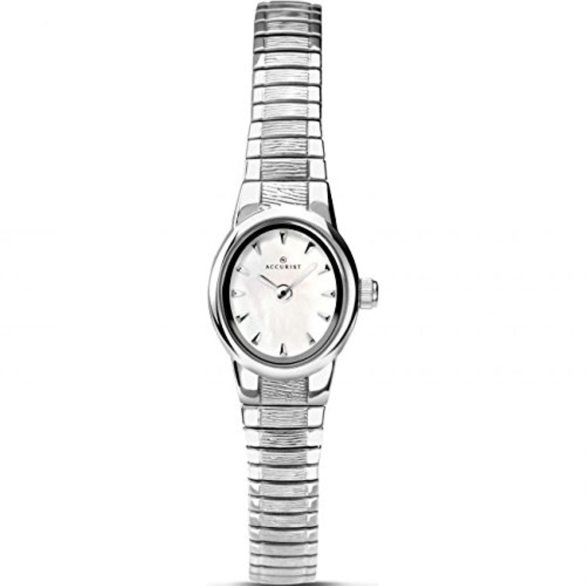 Ladies Accurist London Silver Strap White Dial Watch 8051 RRP £55