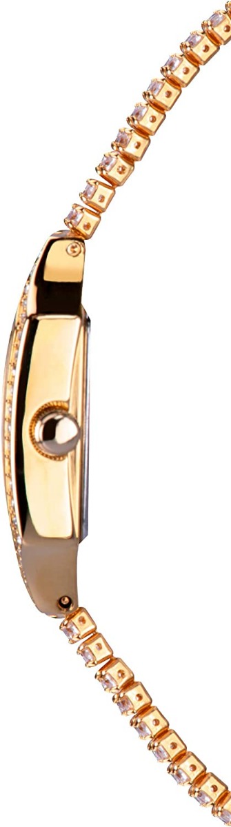 Accurist Ladies Watch with Champagne Dial and Gold Stone Set Strap 8066