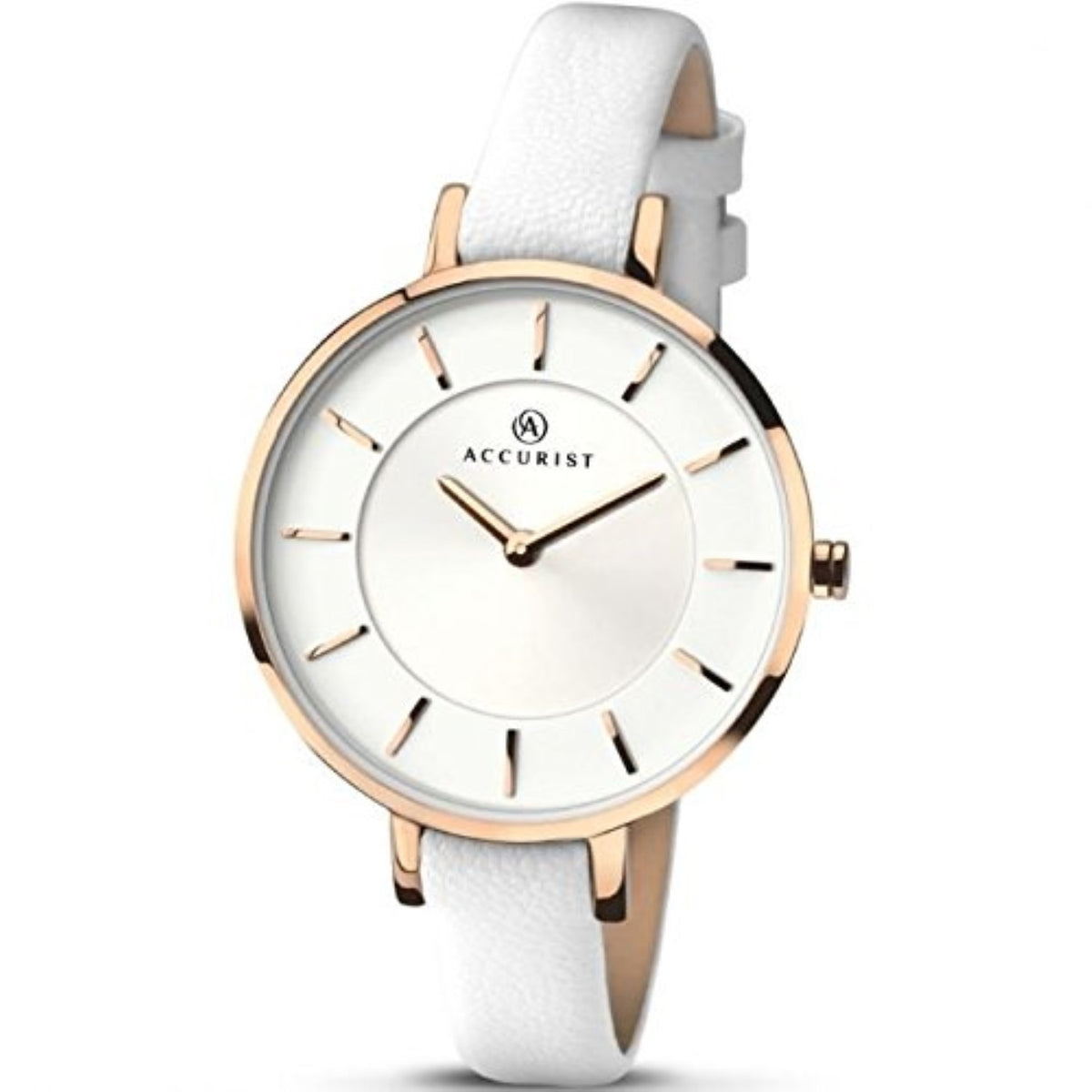 Accurist Ladies' White Dial White Strap Watch 8081 RRP £79.99