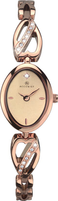Accurist Ladies Rose Gold Stainless Steel Bracelet Watch 8085