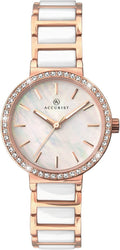 Accurist Ladies Watch with Mother of Pearl Dial and Rose Gold Bracelet 8086