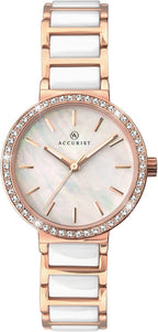 Accurist Ladies Watch with Mother of Pearl Dial and Rose Gold Bracelet 8086