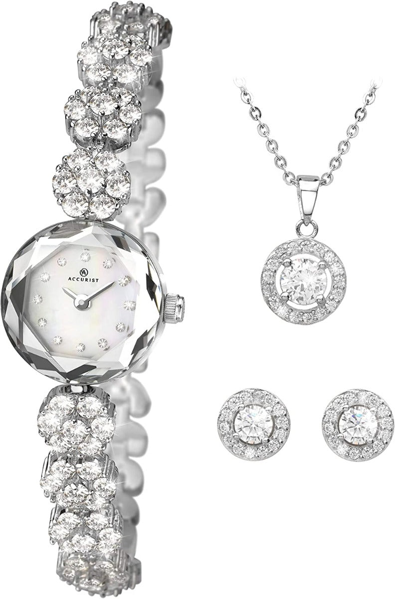 Accurist Ladies Watch Gift Set With Pendant And Earrings 8107G