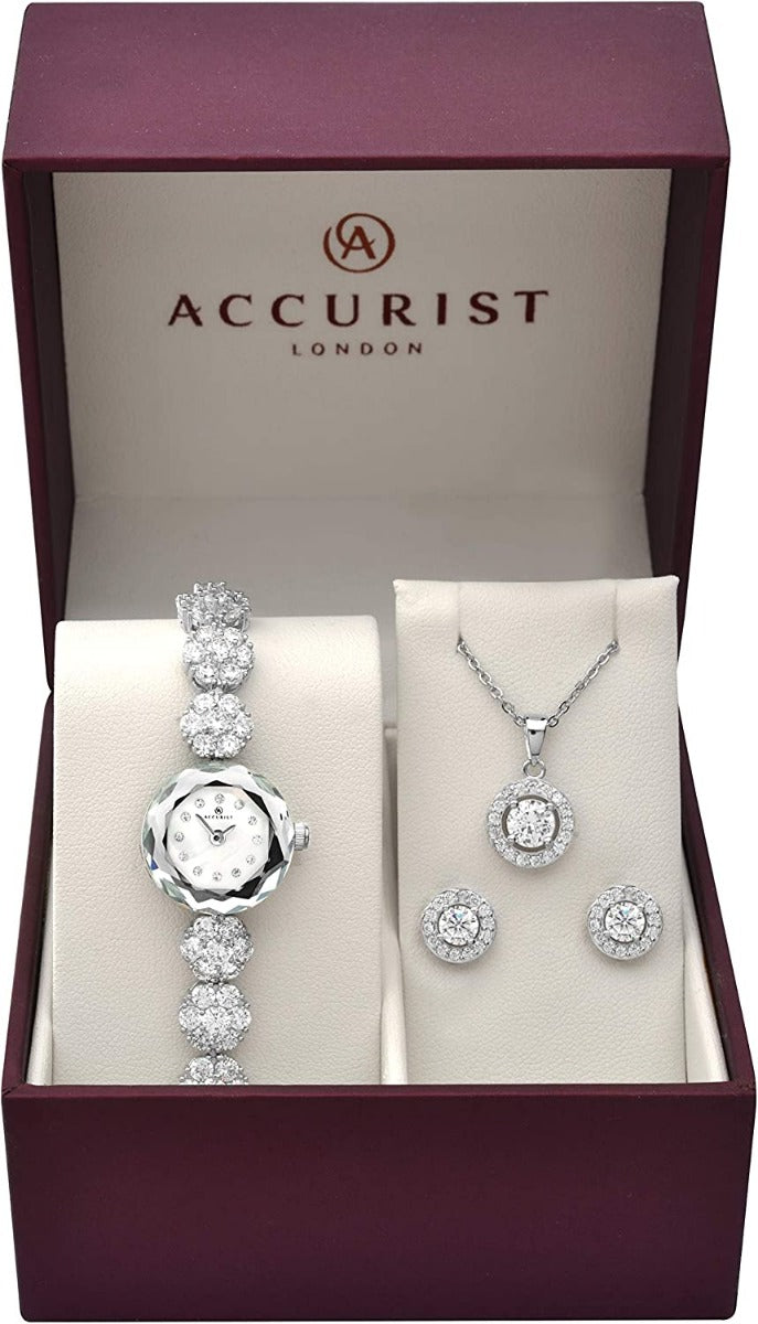 Accurist Ladies Watch Gift Set With Pendant And Earrings 8107G