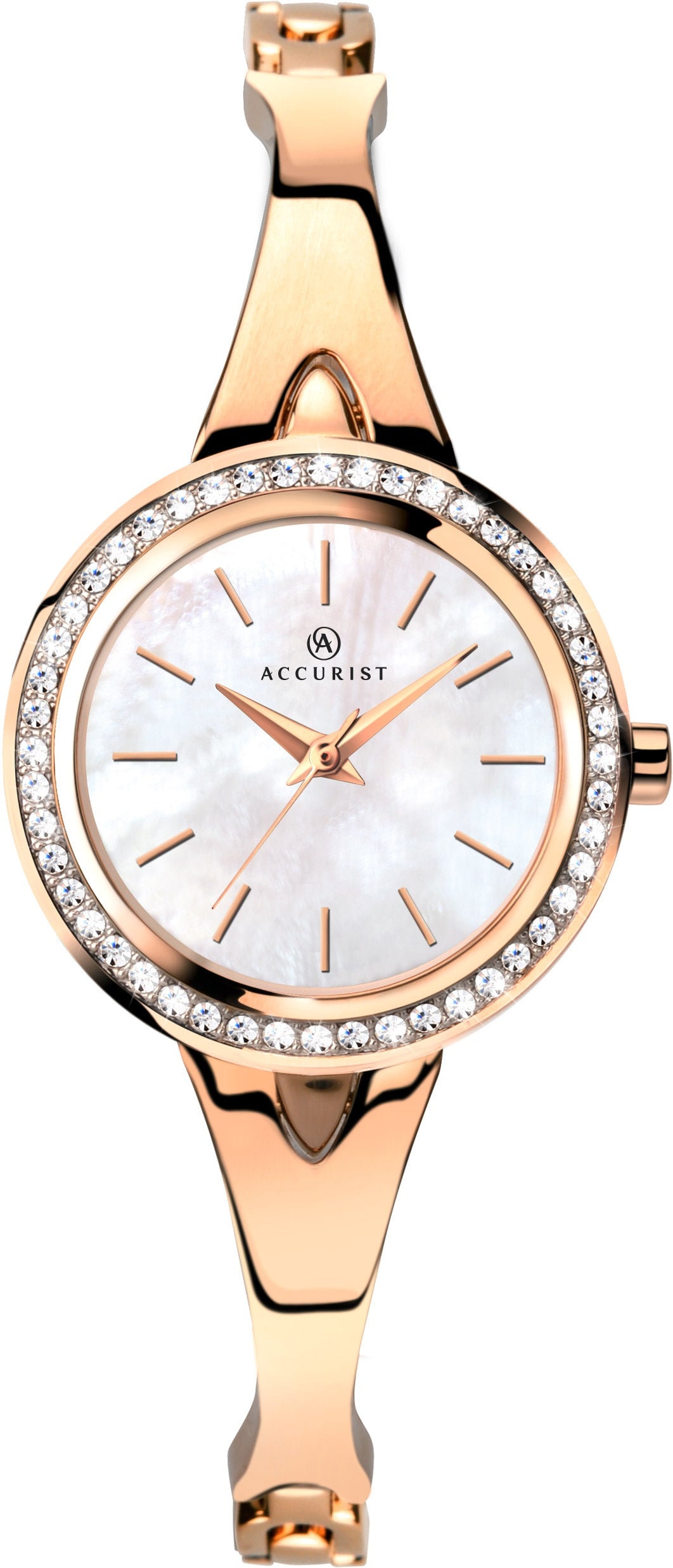 Ladies Accurist London Rose Gold Dial Rose Gold Bracelet Watch 8111 RRP £79.99