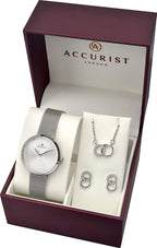 Accurist Ladies Watch Gift Set with with Watch Earrings and Necklace 8188G