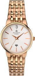 Accurist Ladies Analogue Diamond Watch With Rose Gold Bracelet 8197