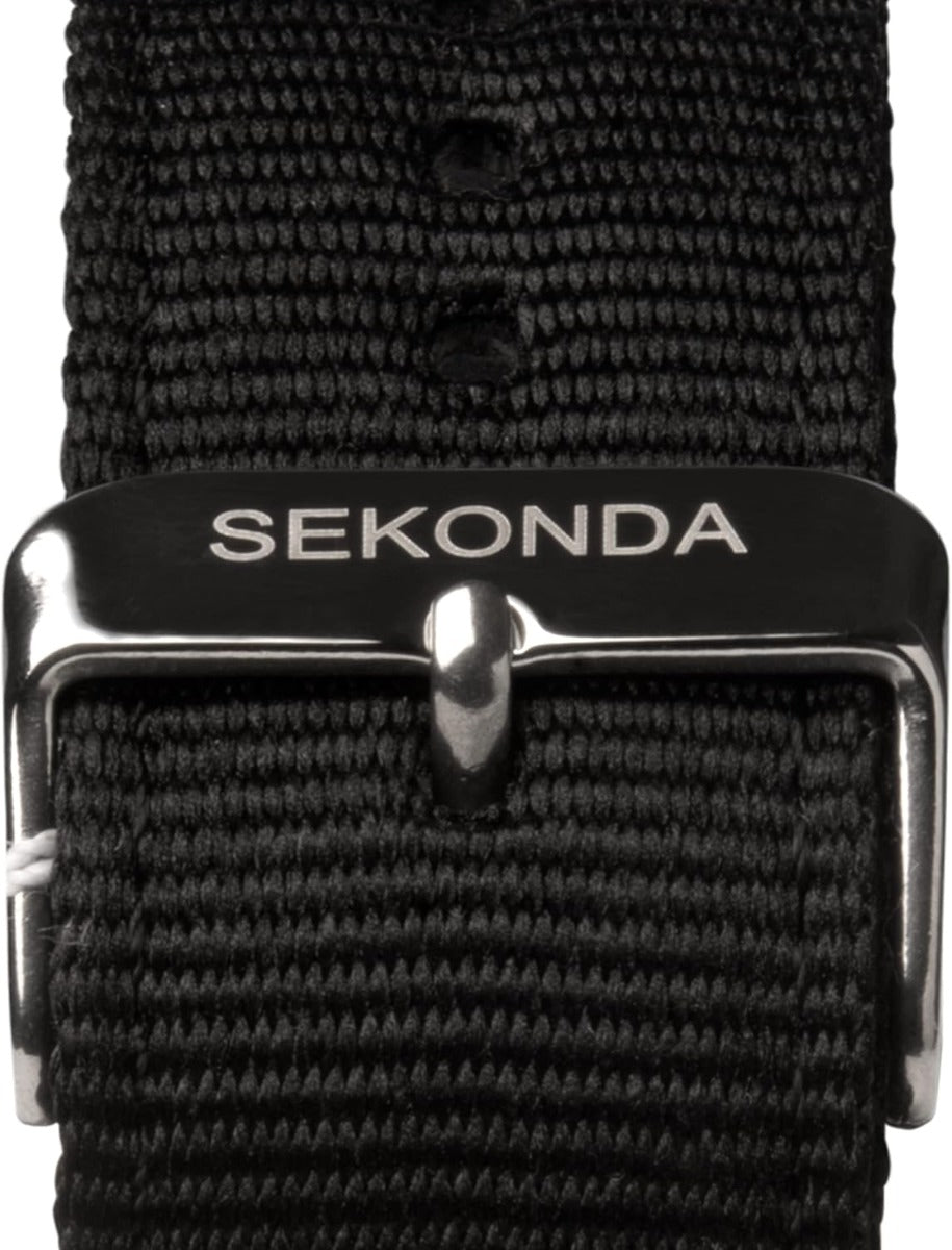 Sekonda Mens Watch with Black Dial and Black Canvas Strap 1992