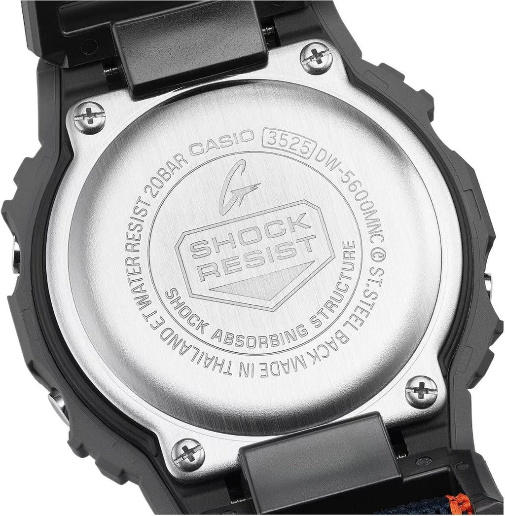 Casio G-Shock Mens Digital Watch with Black Dial and Blue FIDLOCK Strap DW-5600MNC-8A2ER *Refurbished*