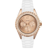 Sekonda Ladies Watch with White Silicone Strap and Rose Gold Dial 4663