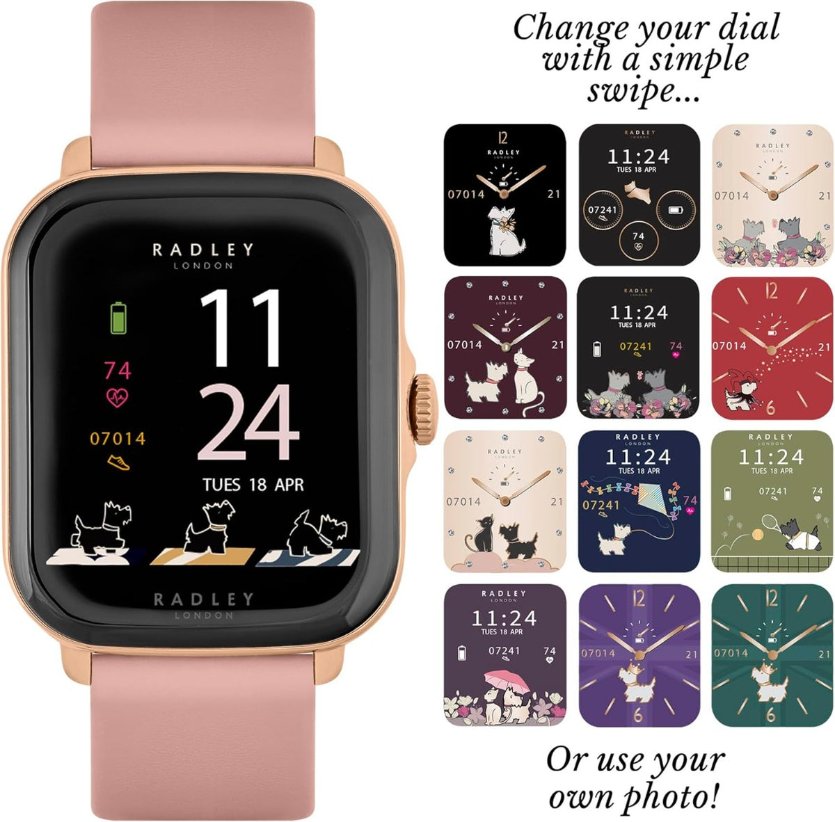 Radley Series 20 Smart Watch with Pink Silicone Strap RYS20-2124