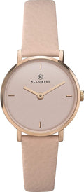 Accurist Ladies Watch with Pink Dial and Pink Leather Strap 8225