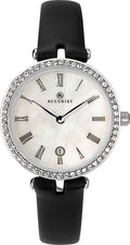 Accurist Ladies Analogue Quartz Watch With White Dial And Black Leather Strap 8226