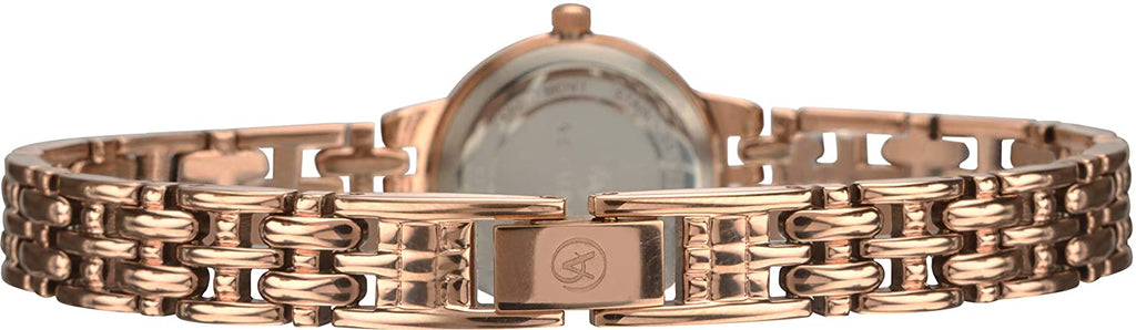 Accurist Ladies Watch with Mother Of Pearl Dial and Rose Gold Bracelet 8233