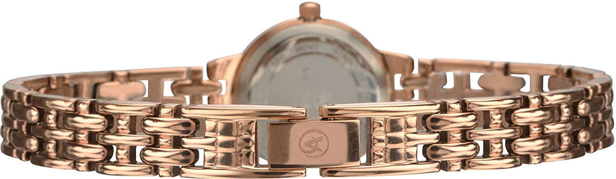 Accurist Ladies Watch with Mother Of Pearl Dial and Rose Gold Bracelet 8233