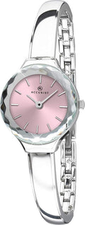 Accurist Ladies Watch with Pink Dial and Silver Bracelet 8253