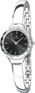 Accurist Ladies Watch with Black Dial and Silver Bracelet 8254