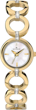 Accurist Ladies Watch with Mother of Pearl Dial and Gold Bracelet 8256