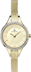Accurist Ladies Watch with Gold Dial and Gold Milanese Bracelet 8262