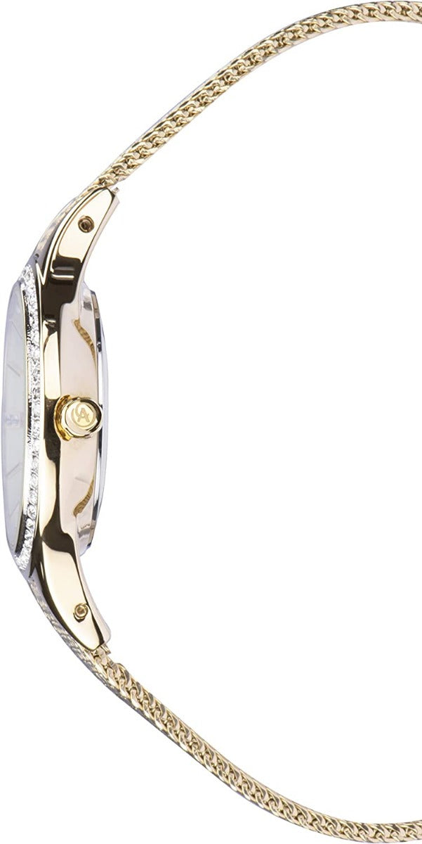 Accurist Ladies Watch with Gold Dial and Gold Milanese Bracelet 8262