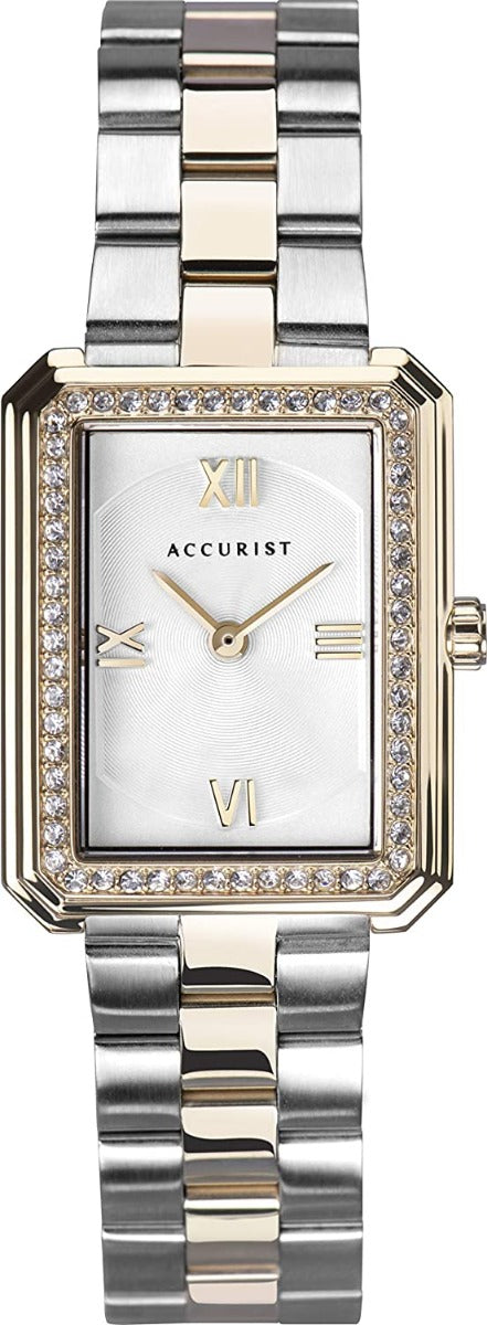 Accurist Signature Classic Ladies Watch with White Dial and Two Tone Bracelet 8362S