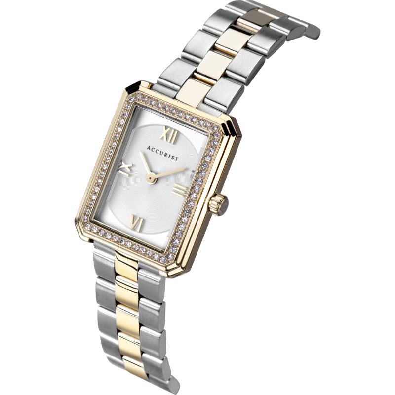 Accurist Signature Classic Ladies Watch with White Dial and Two Tone Bracelet 8362S