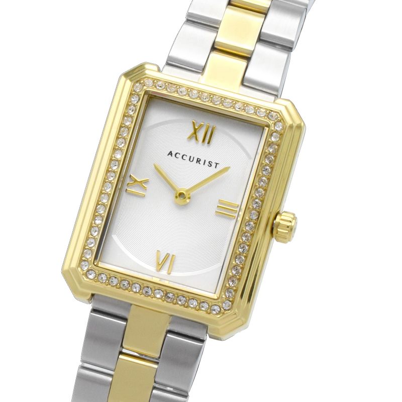 Accurist Signature Classic Ladies Watch with White Dial and Two Tone Bracelet 8362S