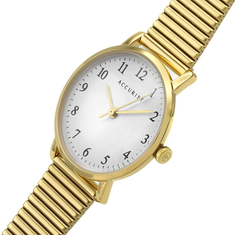 Accurist Classic Ladies Watch with Easy Read Dial and Gold Bracelet 8369