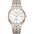 Cloc Mynnau Roamer Slim-Line i Ddynion gyda Deial Gwyn a Breichled Dau Dôn 864833 49 25 50