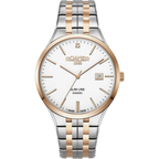 Cloc Mynnau Roamer Slim-Line i Ddynion gyda Deial Gwyn a Breichled Dau Dôn 864833 49 25 50
