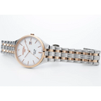 Cloc Mynnau Roamer Slim-Line i Ddynion gyda Deial Gwyn a Breichled Dau Dôn 864833 49 25 50